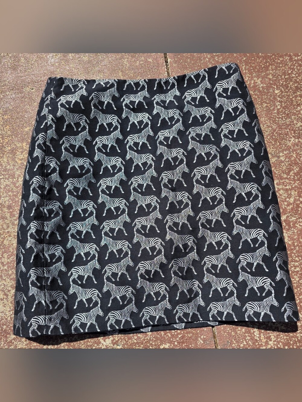 J.Crew Black Zebra Print Mini Skirt 0